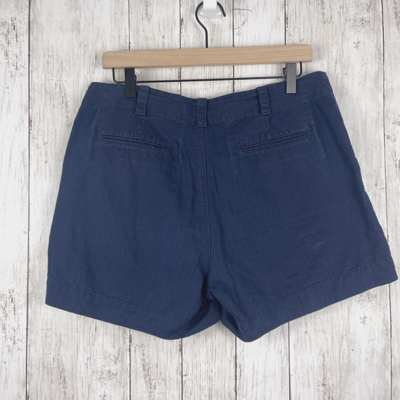 Lauren Ralph Lauren Shorts Womens 8 Blue Linen Blend Lightweight Summer Preppy - Picture 3 of 8